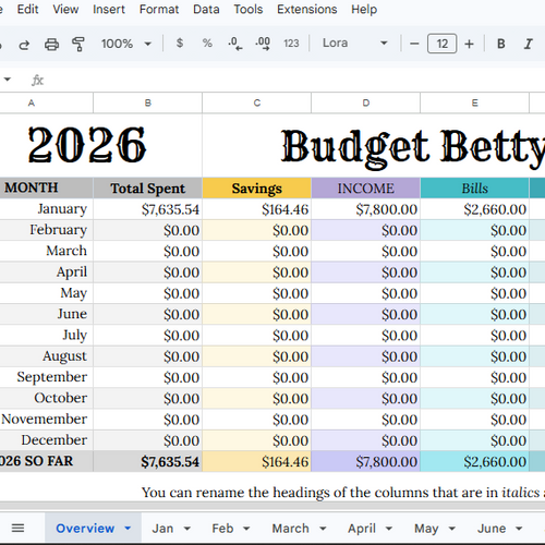 Budget Betty | Rodeo & Irregular Income Finance Tracker